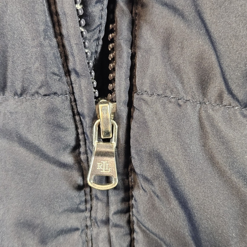 Lauren Ralph Lauren Coat Women's Size SP Faux Fir Down Filled Puffer Coat Navy - Picture 6 of 10